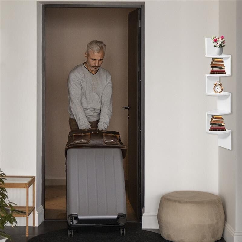 MAURY'S MENSOLA ANGOLARE DA PARETE IN LEGNO BIANCO CON 5 RIPIANI