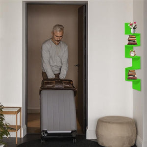 MAURY'S MENSOLA ANGOLARE IN LEGNO CON 4 RIPIANI 19X19X123 CM COLORE VERDE