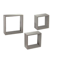 MAURY'S 3 PENSILI QUADRATI IN LEGNO DA PARETE IN TRE MISURE CON FINITURA OLMO