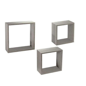 MAURY'S 3 PENSILI QUADRATI IN LEGNO DA PARETE IN TRE MISURE CON FINITURA OLMO