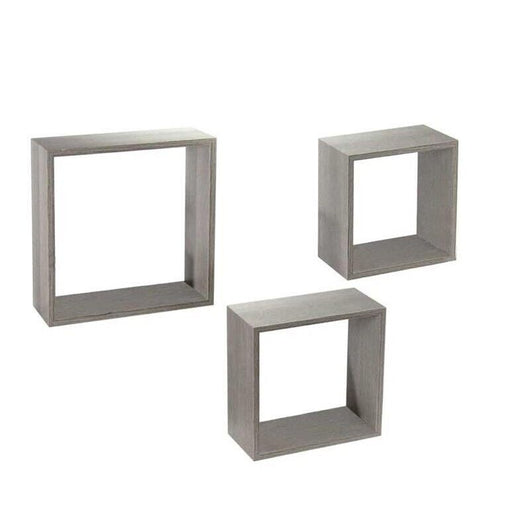 MAURY'S 3 PENSILI QUADRATI IN LEGNO DA PARETE IN TRE MISURE CON FINITURA OLMO