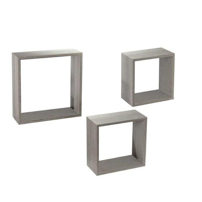 MAURY'S 3 PENSILI QUADRATI IN LEGNO DA PARETE IN TRE MISURE CON FINITURA OLMO