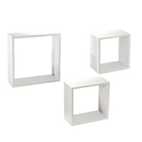 MAURY'S 3 PENSILI QUADRATI IN LEGNO DA PARETE IN TRE MISURE  BIANCO LEGNO