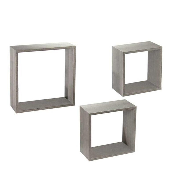 MAURY'S 3 PENSILI QUADRATI IN LEGNO DA PARETE IN TRE MISURE CON FINITURA OLMO