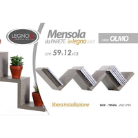 MENSOLA ZIG ZAG DIMENSIONI 59X12X12 CM IN COLORE OLMO