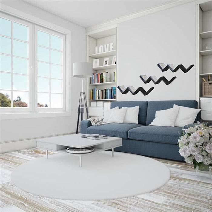 MAURY'S MENSOLA ZIG ZAG DIMENSIONI 59X12X12 CM IN COLORE NERO