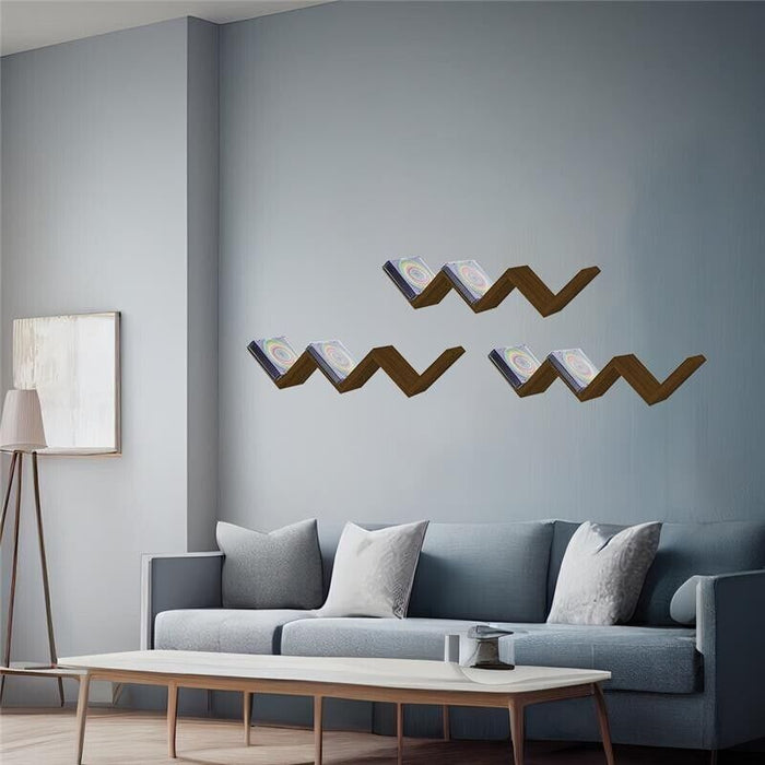 MAURY'S MENSOLA ZIG ZAG DIMENSIONI 59X12X12 CM IN COLORE NOCE