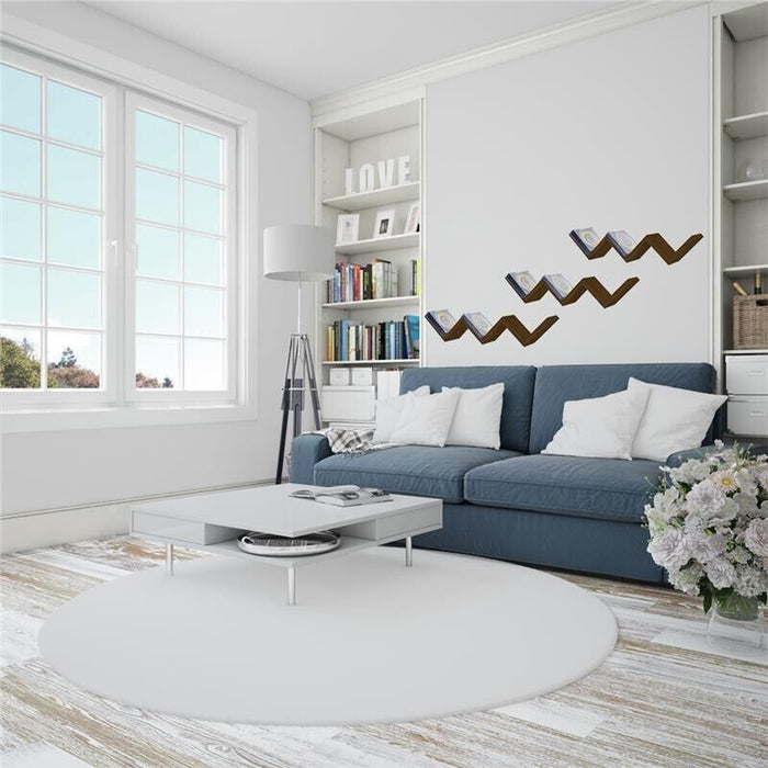 MAURY'S MENSOLA ZIG ZAG DIMENSIONI 59X12X12 CM IN COLORE NOCE