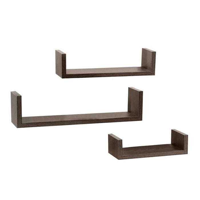 MAURY'S SET 3 MENSOLE LINEARI IN DIFFERENTI DIMENSIONI CON FINITURA NOCE