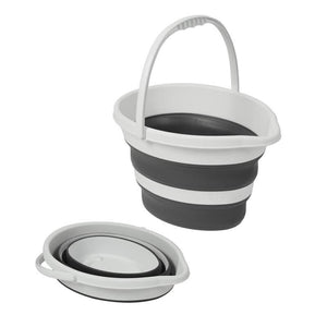 MAURY'S SECCHIO PIEGHEVOLE IN SILICONE CON MANICO DA 5LT GRIGIO E BIANCO