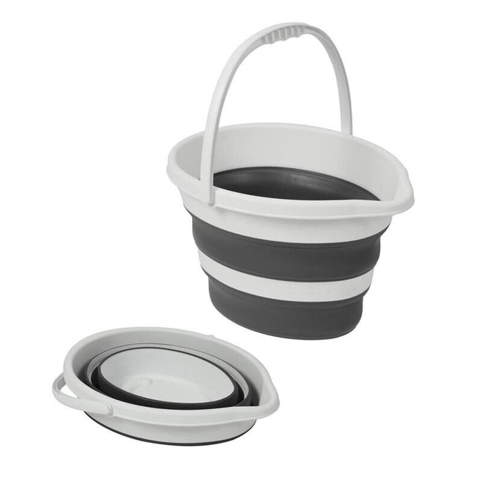 MAURY'S SECCHIO PIEGHEVOLE IN SILICONE CON MANICO DA 5LT GRIGIO E BIANCO