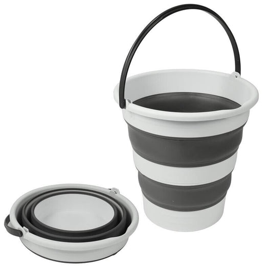 MAURY'S SECCHIO PIEGHEVOLE IN SILICONE CON MANICO DA 15LT GRIGIO E BIANCO