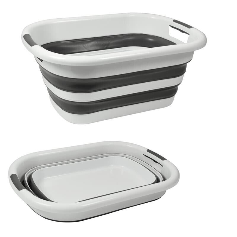 MAURY'S VASCHETTA PIEGHEVOLE IN SILICONE DA 26 LT COLORE BIANCO E GRIGIO