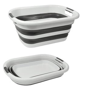 MAURY'S VASCHETTA PIEGHEVOLE IN SILICONE DA 26 LT COLORE BIANCO E GRIGIO