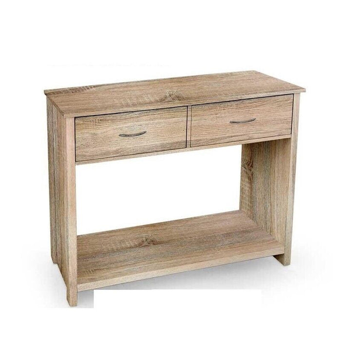 CONSOLLE IN LEGNO CON 2 CASSETTI 95 X 37 X 76 CM COLORE ROVERE