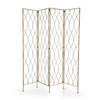 SEPARÈ IN METALLO A TRAMA FORATA 4 PANNELLI 40X180CM COLORE ORO