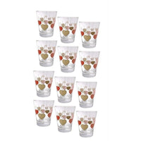 BATTICUORE SET 12 BICCHIERINI DA CAFFÈ IN VETRO CON DESIGN CUORE