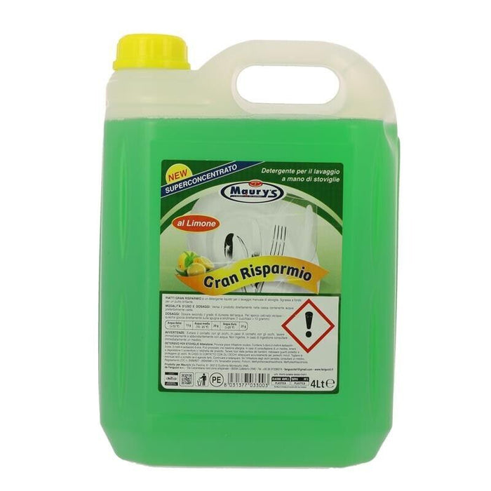 SET 4 MAURY'S DETERGENTE SUPERCONCENTRATO PER PIATTI DA 4 LT AL LIMONE
