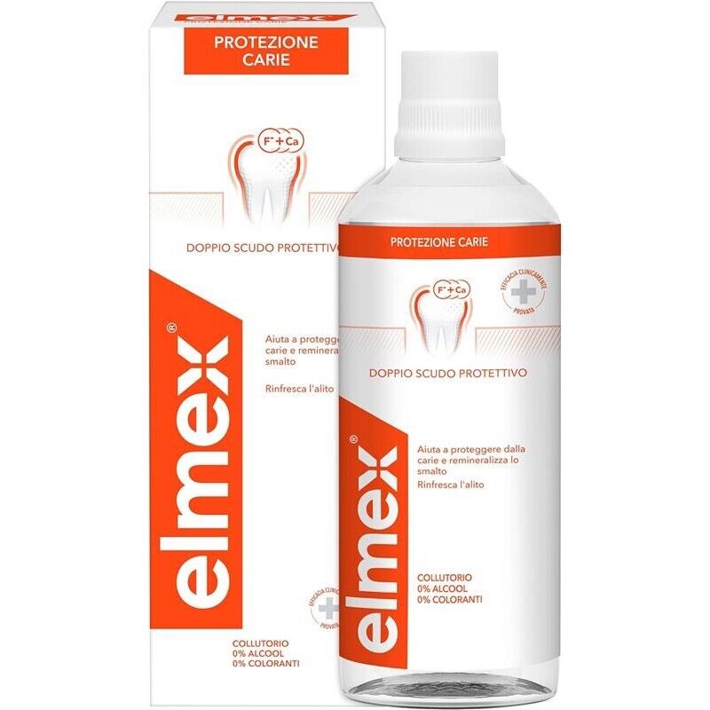 ELMEX COLLUTTORIO PROTEZIONE CARIE DA 400ML DOPPIO SCUDO SENZA ALCOOL