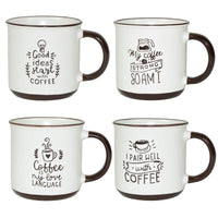 MAURY'S CLASS SET 4 TAZZE DA CAPPUCCINO CAPIENZA 430 CC IN DECORO ASSORTITO