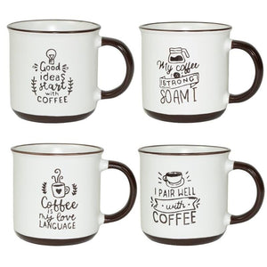 MAURY'S CLASS SET 4 TAZZE DA CAPPUCCINO CAPIENZA 430 CC IN DECORO ASSORTITO