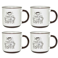 MAURY'S CLASS SET 4 TAZZE DA CAPPUCCINO CAPIENZA 430 CC IN DECORO ASSORTITO