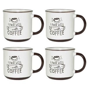 MAURY'S CLASS SET 4 TAZZE DA CAPPUCCINO CAPIENZA 430 CC IN DECORO ASSORTITO