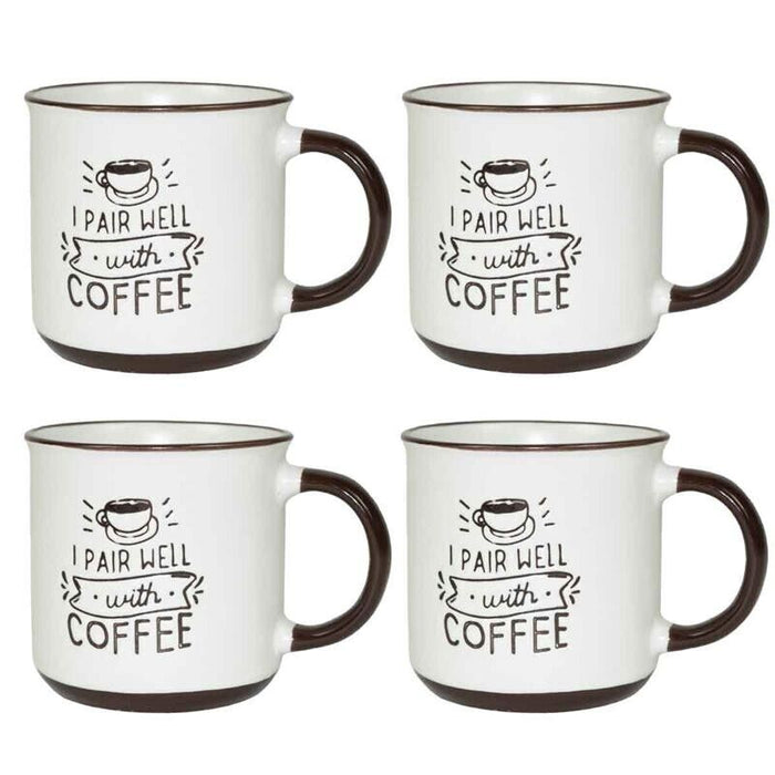 MAURY'S CLASS SET 4 TAZZE DA CAPPUCCINO CAPIENZA 430 CC IN DECORO ASSORTITO