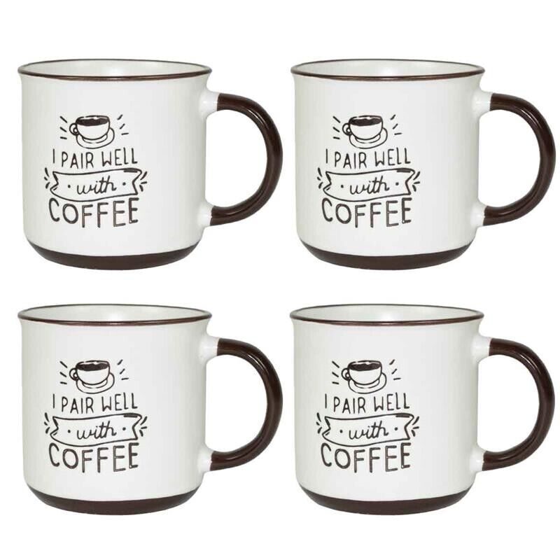 MAURY'S CLASS SET 4 TAZZE DA CAPPUCCINO CAPIENZA 430 CC IN DECORO ASSORTITO