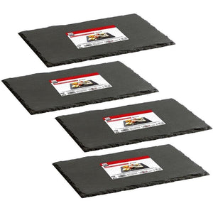 MAURY'S SET 4 VASSOI RETTANGOLARI IN ARDESIA 35 X 15 CM PER ANTIPASTI O DESSERT