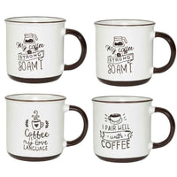 MAURY'S CLASS SET 4 TAZZE DA CAPPUCCINO CAPIENZA 430 CC IN DECORO ASSORTITO