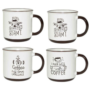 MAURY'S CLASS SET 4 TAZZE DA CAPPUCCINO CAPIENZA 430 CC IN DECORO ASSORTITO