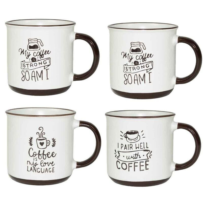 MAURY'S CLASS SET 4 TAZZE DA CAPPUCCINO CAPIENZA 430 CC IN DECORO ASSORTITO