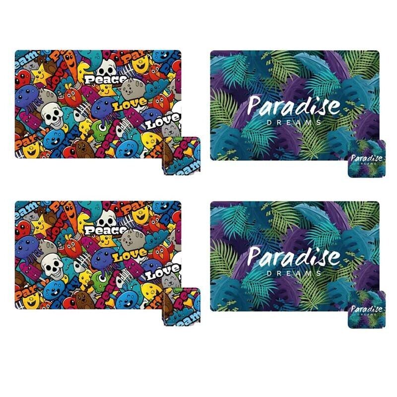 MAURY'S SET 4 TOVAGLIETTE CON SOTTOBICCHIERE COORDINATO ASSORTITO