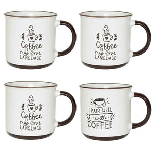 MAURY'S CLASS SET 4 TAZZE DA CAPPUCCINO CAPIENZA 430 CC IN DECORO ASSORTITO