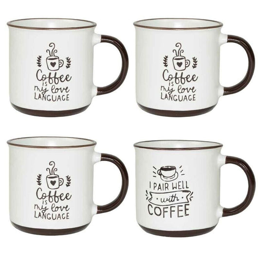 MAURY'S CLASS SET 4 TAZZE DA CAPPUCCINO CAPIENZA 430 CC IN DECORO ASSORTITO