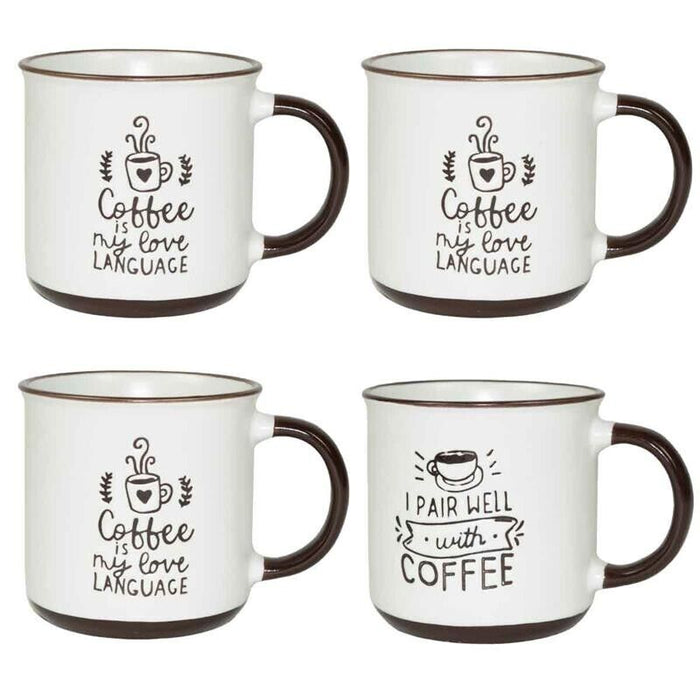 MAURY'S CLASS SET 4 TAZZE DA CAPPUCCINO CAPIENZA 430 CC IN DECORO ASSORTITO