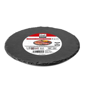 MAURY'S SET 4 VASSOI TONDI IN ARDESIA DIAMETRO 15 CM PER ANTIPASTI O DESSERT