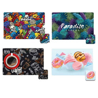 MAURY'S SET 4 TOVAGLIETTE CON SOTTOBICCHIERE COORDINATO ASSORTITO