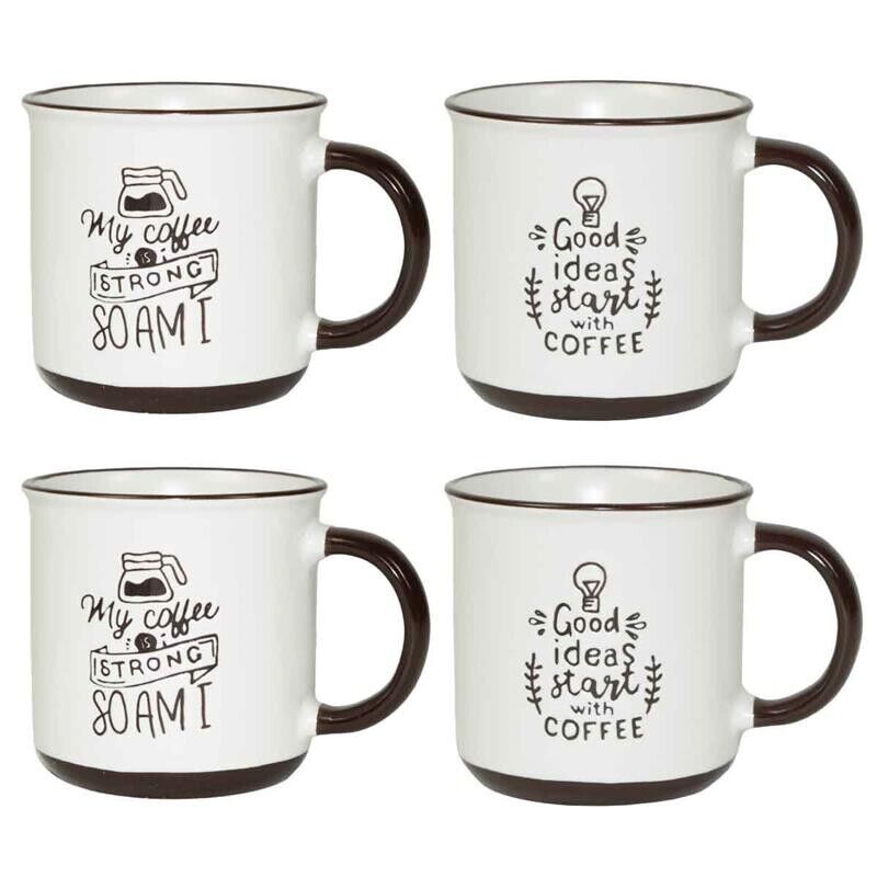 MAURY'S CLASS SET 4 TAZZE DA CAPPUCCINO CAPIENZA 430 CC IN DECORO ASSORTITO