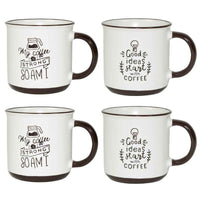 MAURY'S CLASS SET 4 TAZZE DA CAPPUCCINO CAPIENZA 430 CC IN DECORO ASSORTITO