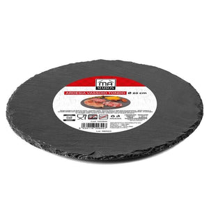 MAURY'S SET 4 VASSOI TONDI IN ARDESIA DIAMETRO 20 CM PER ANTIPASTI O DESSERT