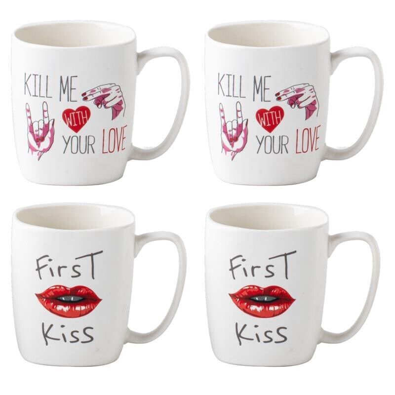 MAURY'S TAZZA KISS CON DECORO ASSORTITO DA 390 CC