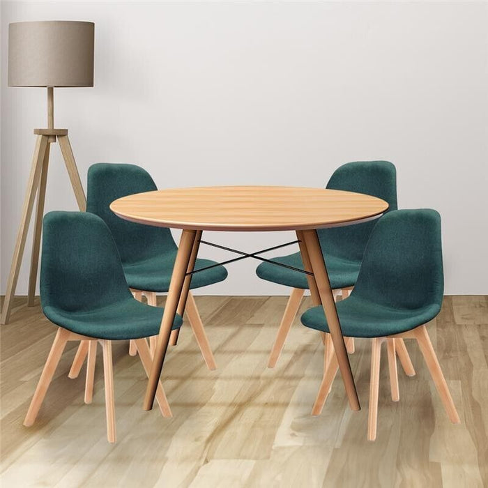 MAURY'S SET 4 SEDIE DA ARREDO CON GAMBE IN LEGNO DI COLORE GREEN