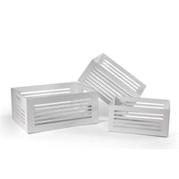 SET 3 CASSETTE BIANCHE DECORATIVE REALIZZATE IN LEGNO