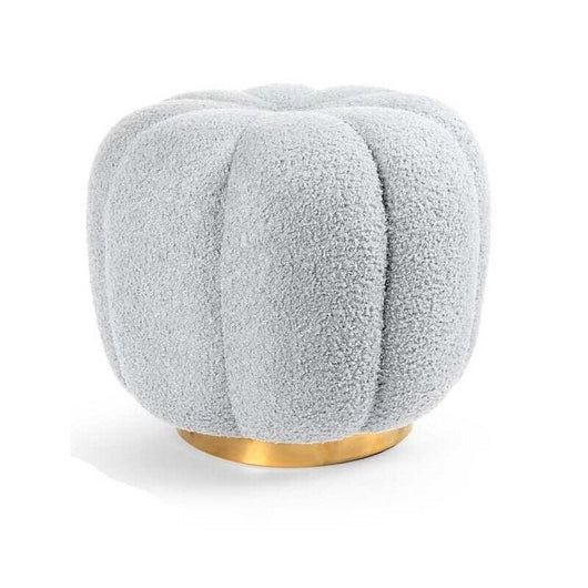 POUF TEDDY CONTENITORE CON BASE ORO 45X45X43 CM COLORE BIANCO
