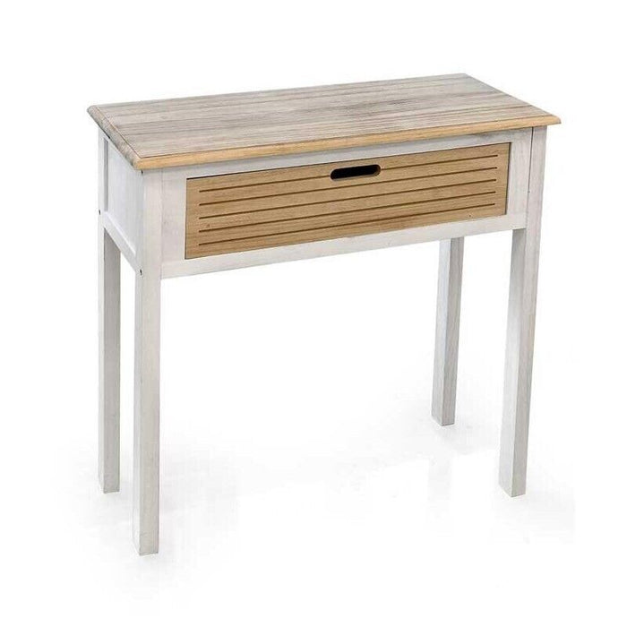 MAURY'S MOBILE CONSOLLE IN LEGNO CON CASSETTO 75X30X75CM BICOLOR BIANCO E LEGNO
