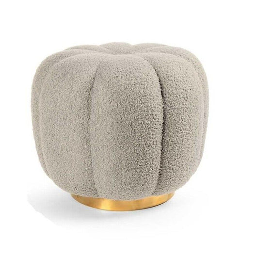 POUF TEDDY CONTENITORE CON BASE ORO 45X45X43 CM COLORE BEIGE