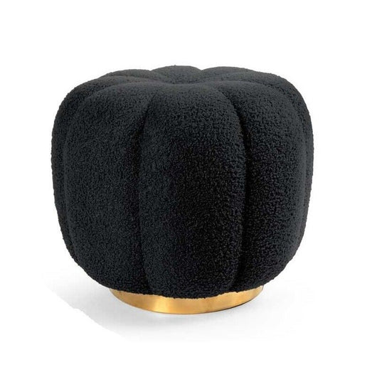 POUF TEDDY CONTENITORE CON BASE ORO 45X45X43 CM COLORE NERO