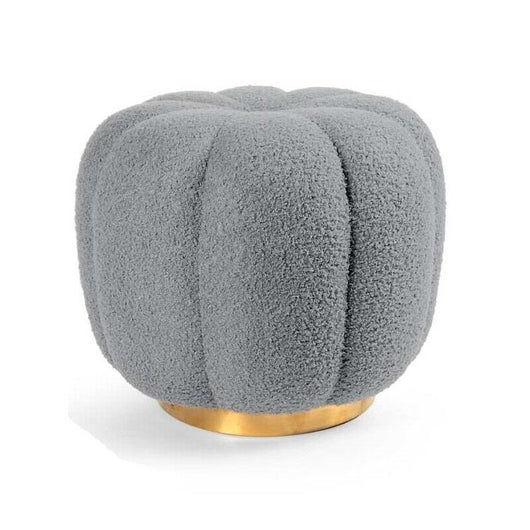 POUF TEDDY CONTENITORE CON BASE ORO 45X45X43 CM COLORE GRIGIO